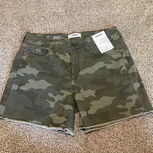 High Rise Camo Shorts